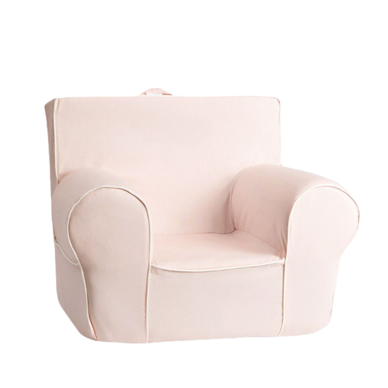 Kids Anywhere Chair Blush With White Piping Slipcover Only