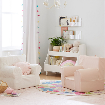 Kids Anywhere Chair Blush With White Piping Slipcover Only