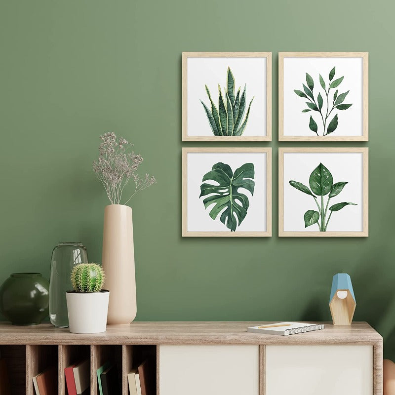 Green Leaf Collage Frame Decor