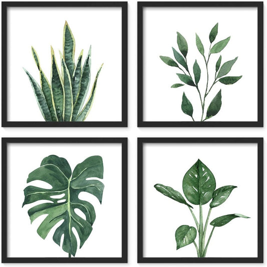 Green Leaf Collage Frame Decor