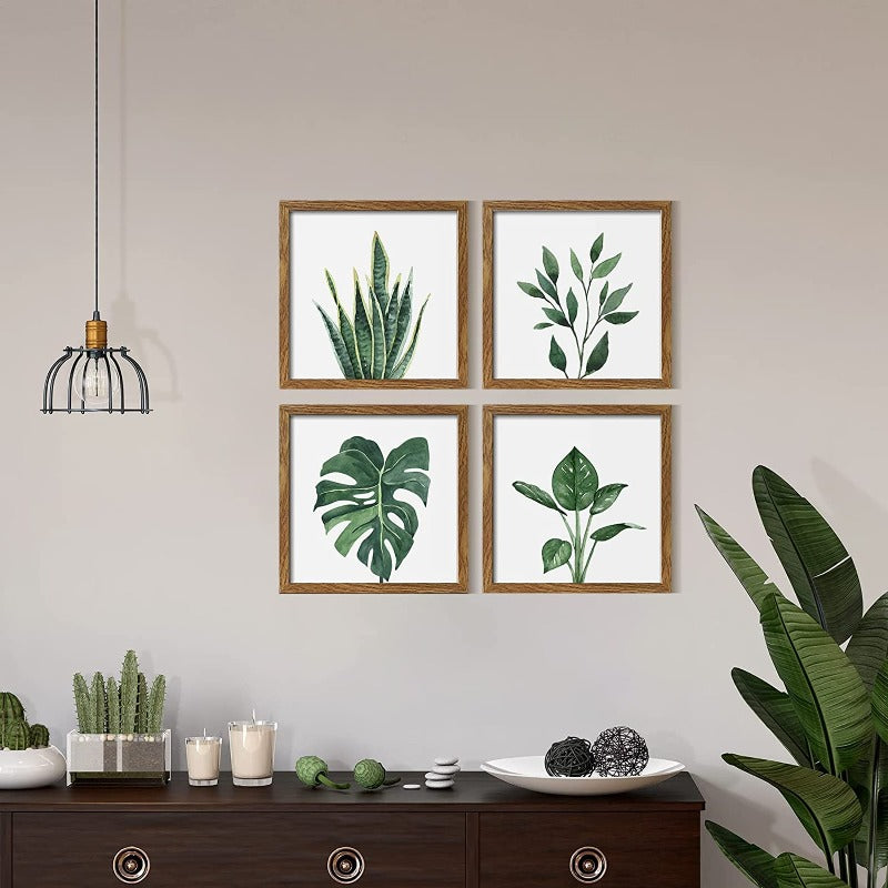 Green Leaf Collage Frame Decor