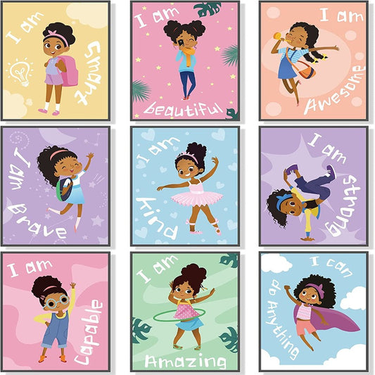 9 Pieces Girls Wall Poster