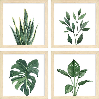 Green Leaf Collage Frame Decor