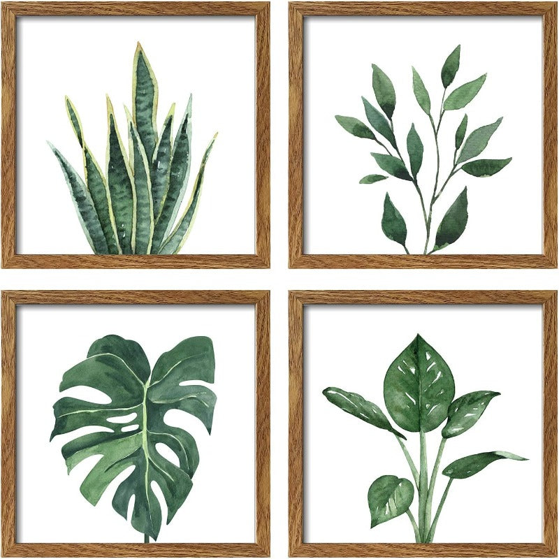 Green Leaf Collage Frame Decor