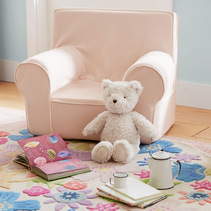 Kids Anywhere Chair Blush With White Piping Slipcover Only