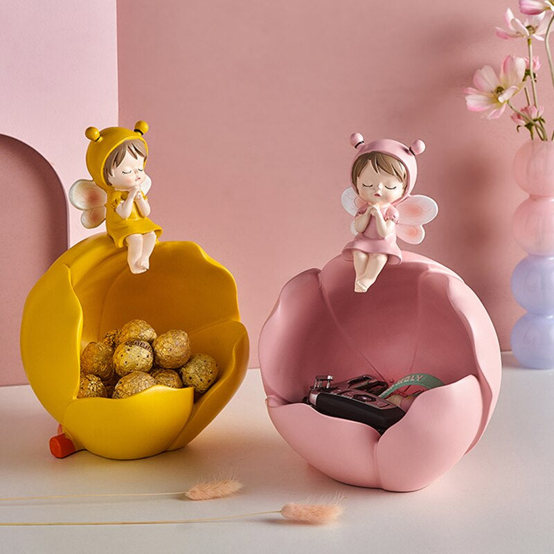 Cute Girl Sculpture For Snack Storage