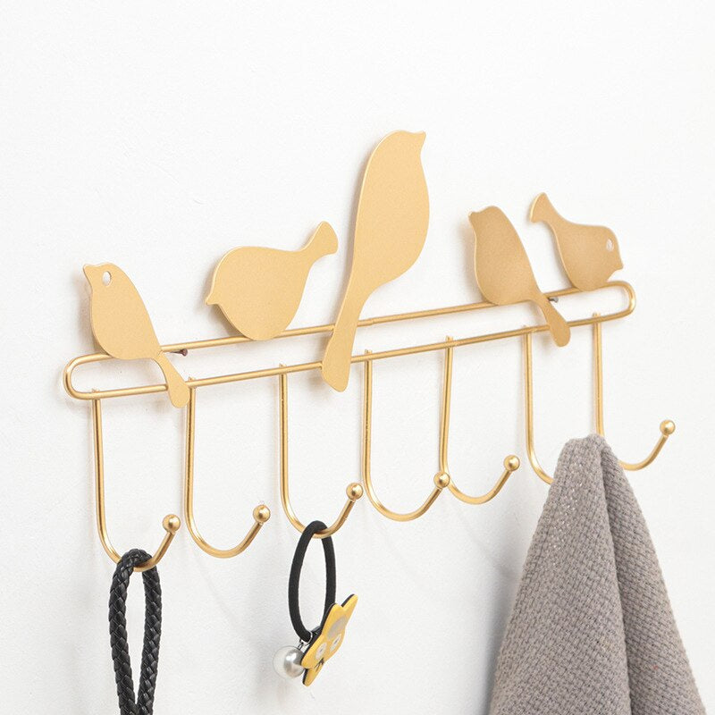 7 Hooks Bird Shape Key Hanging Wall Holder