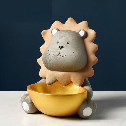 Cute Cartoon Little Lion with Tray