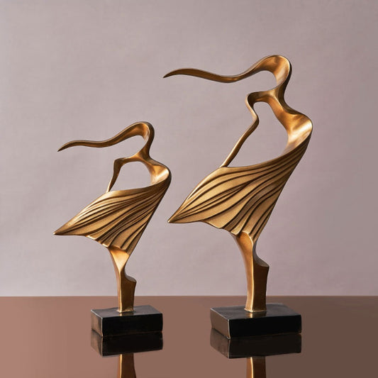 Nordic Golden Figurines for Interior Abstract Statues