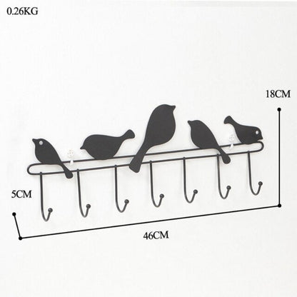 7 Hooks Bird Shape Key Hanging Wall Holder