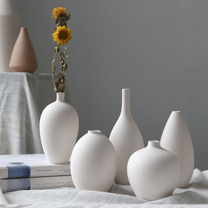 Modern White Ceramic Decorative Vases