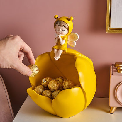 Cute Girl Sculpture For Snack Storage