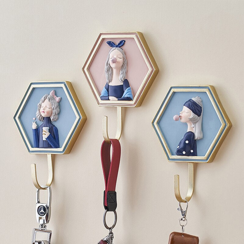 Bubble Girl Self-Adhesive Wall Hanging Hook