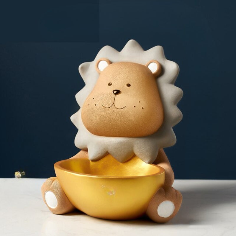 Cute Cartoon Little Lion with Tray