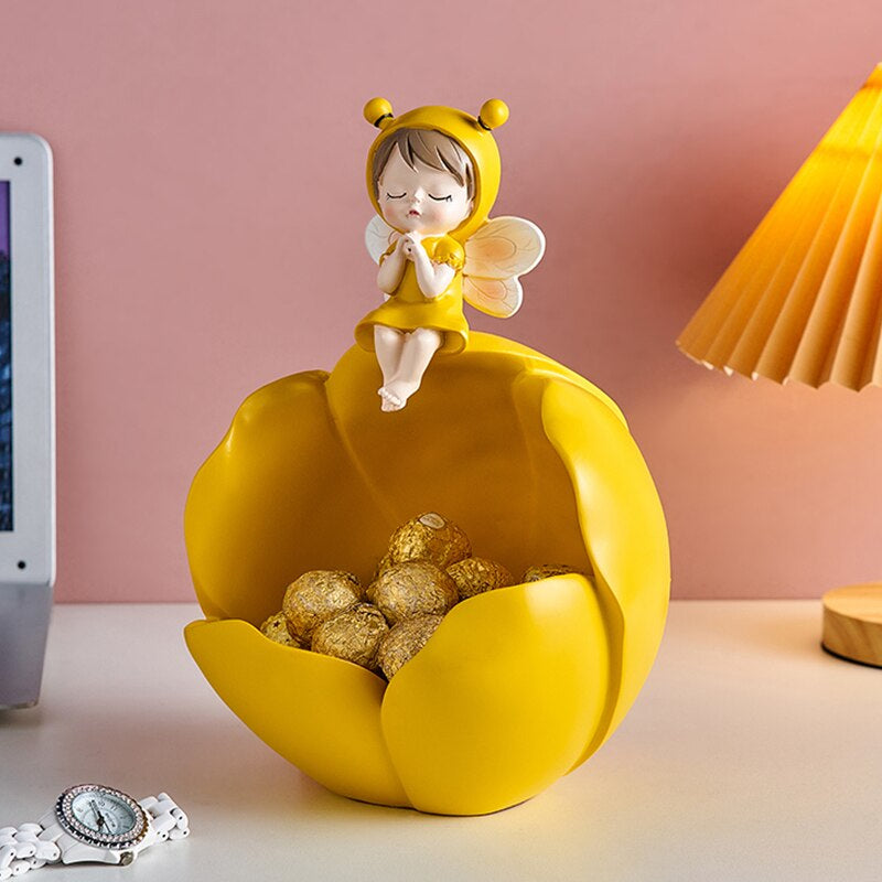 Cute Girl Sculpture For Snack Storage