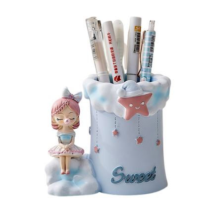 Girl & Star Decorative Desk Organizing Pen Holder