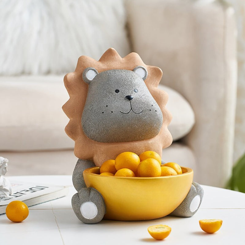 Cute Cartoon Little Lion with Tray