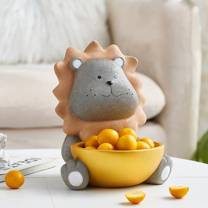 Cute Cartoon Little Lion with Tray