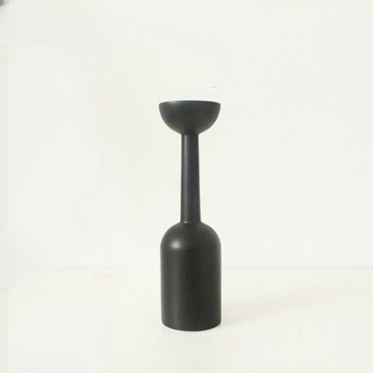 Minimalist Black Wooden Candle Holder