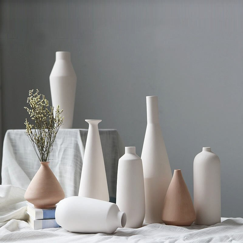 Modern White Ceramic Decorative Vases