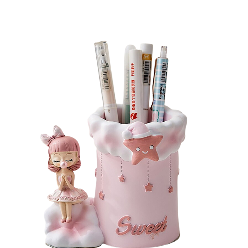 Girl & Star Decorative Desk Organizing Pen Holder