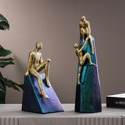 Abstract Golden Sculpture and Statue Character