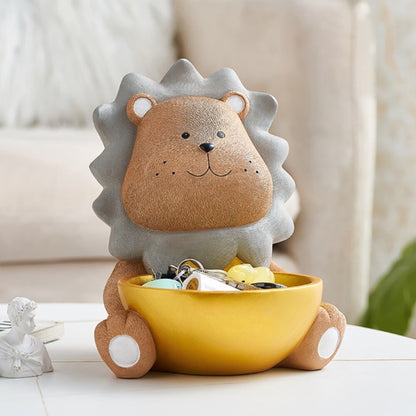 Cute Cartoon Little Lion with Tray