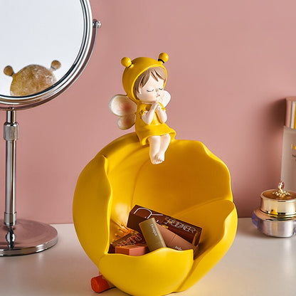 Cute Girl Sculpture For Snack Storage