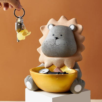 Cute Cartoon Little Lion with Tray