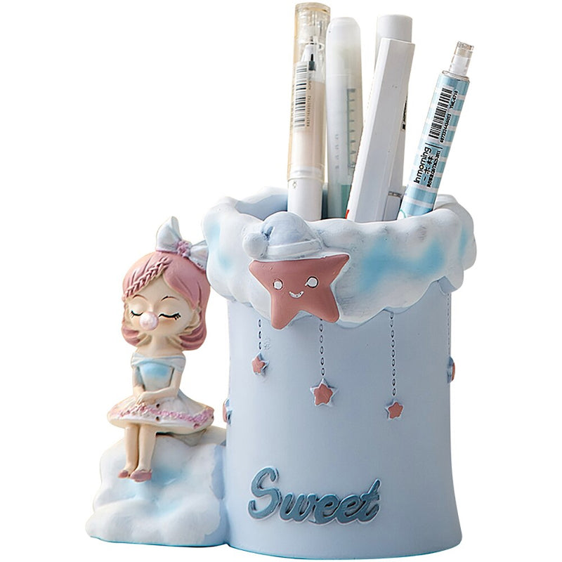 Girl & Star Decorative Desk Organizing Pen Holder