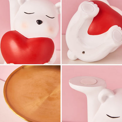 Cute White Bear Tray Storage