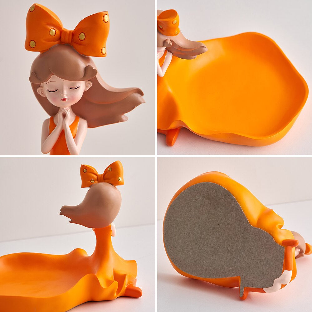 Girl Sculpture Jewelry Candy Storage