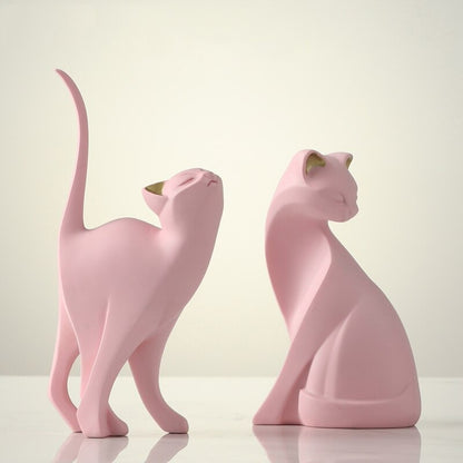 The Pink Cat Figurines