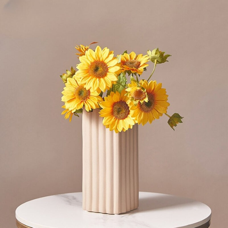 The Ceramic Striped Flower Vase