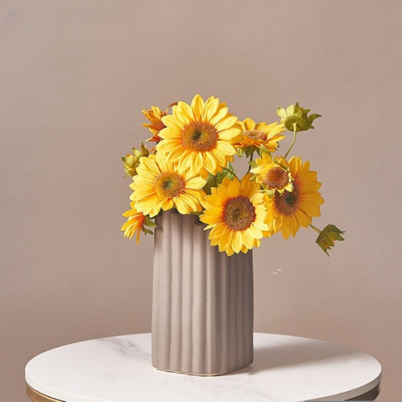 The Ceramic Striped Flower Vase