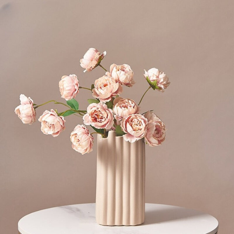 The Ceramic Striped Flower Vase