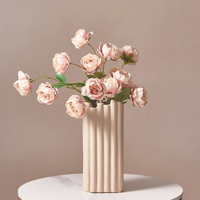 The Ceramic Striped Flower Vase