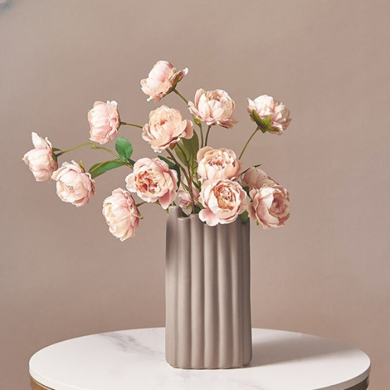 The Ceramic Striped Flower Vase