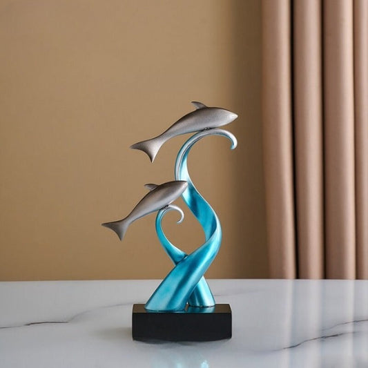 The Colorful Dolphin Figurines