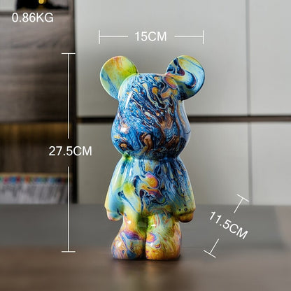 The Resin Colorful Bear Figurines