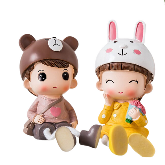 2 Piece Resin Doll Room Decoration Miniatures Figurine