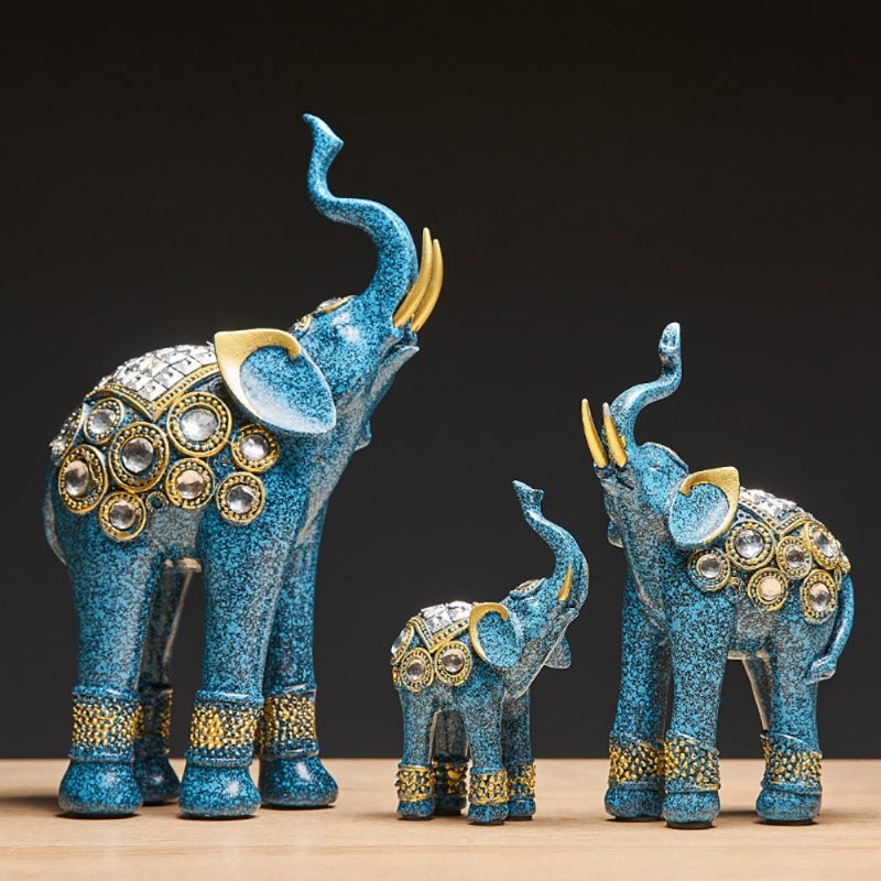 The Set Of 3 Elephant Figurines