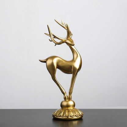 The Resin Golden Elk Figurines